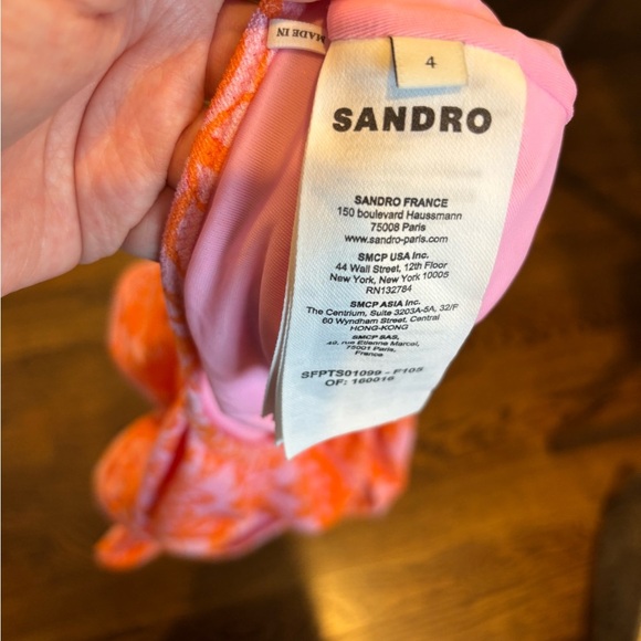 SANDRO Cutout printed terry swimsuit US 10 - Picture 6 of 9